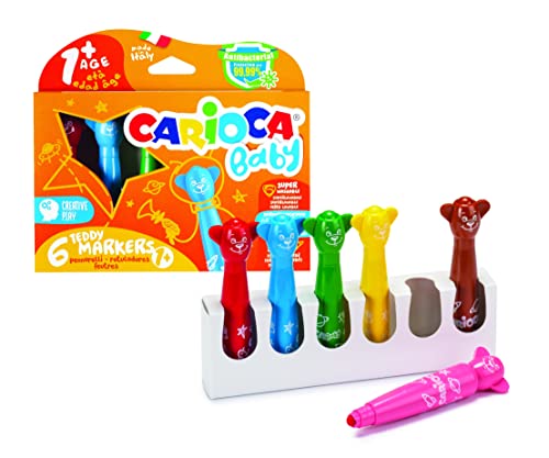 Carioca Teddy Markers Baby, 6 rotuladores, Multicolor