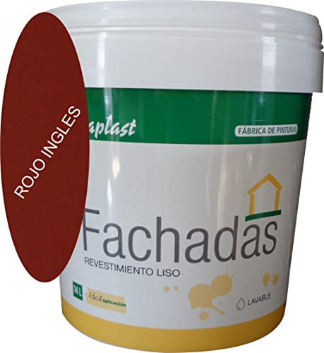 PINTURA FACHADAS COLORES Durcaplast: Revestimiento de fachadas colores mate. Extraordinaria resistencia al roce, máxima resistencia a la intemperie y al envejecimiento. (750ml, ROJO INGLES 30)