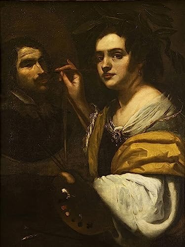 Impresiones En Lienzo Arte póster láminas artísticas Pintura al óleo clásica Autorretrato de Artemisia Gentileschi para la decoración del hogar 60x90cm