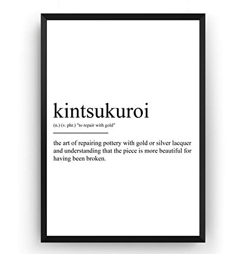 Kintsukuroi Definition Print - Poster Wall Art Quote Typography Home - Frame Not Included