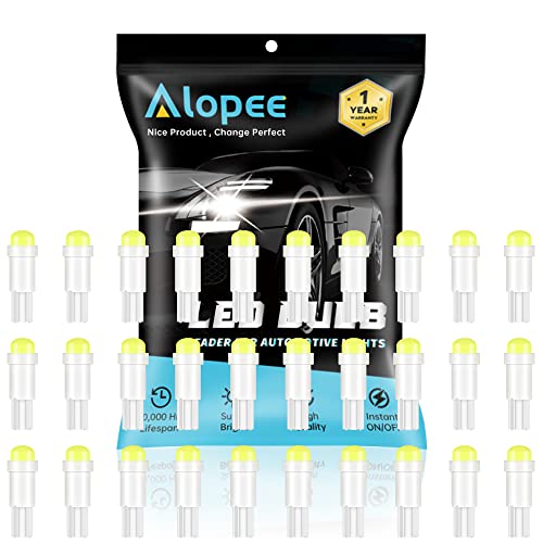 30-Pack bombillas T5 LED,bombilla T5 12V para cuadro de instrumentos,para el 74 70 37 17 2721 Interior del Automóvil Mapa de Cúpula Puerta Tablero Tronco Cortesía Placas de Matrícula Luces(Blanco)