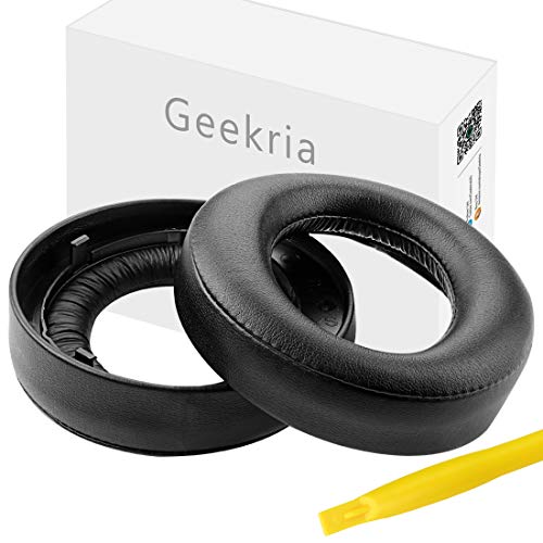 Geekria QuickFit Protein Leather Replacement Almohadillas para Sony Playstation Gold Wireless New Version 2018, PS4 Gold Wireless 500 Million Limited Edition Auriculares de Almohadillas(Negro)