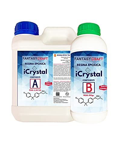 3,2 Kg. I-CRYSTAL RESINA EPOXI Para Manualidades y arte, encapsulados, mejor calidad/precio, resina de curado mas rápido que las standards