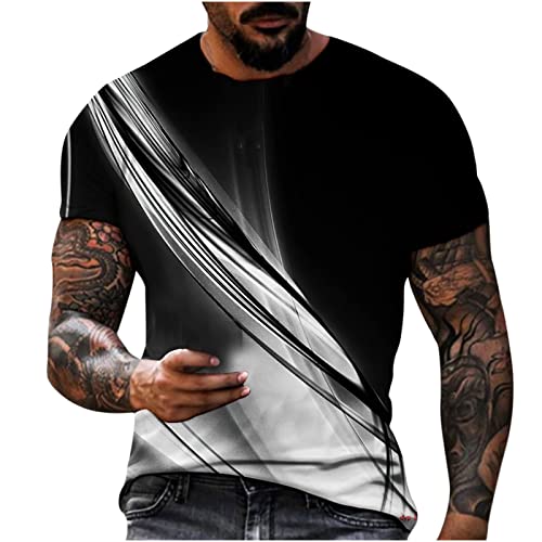 2022 Camiseta Manga Corta Hombre Verano 3D Guitarra Impresión Moda Originales Camiseta Casual T-Shirt Blusas Camisas Camiseta Cuello Redondo Suave básica Camiseta Top Talla Grande