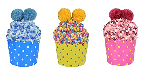 FGFD&OU Calcetines para Mujer Divertidos Regalos Originales para Mujer taza de pastel Calcetines de Fantasía Coloridos Térmicos Regalo de Cumpleaños con caja de regalo (Azul+Amarillo+Rosa)