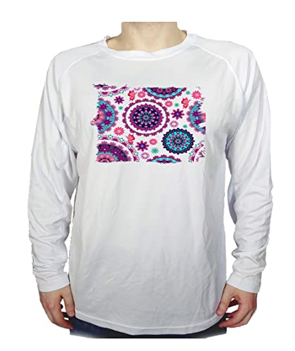 Camiseta Manga Larga Motivo Flores Rosas carmesi Colores Adorno Tshirt.