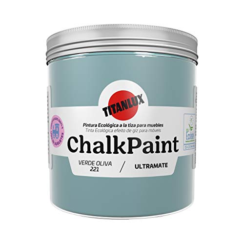 Titan - Chalk Paint Pintura a la Tiza (750 ml, Verde Oliva)
