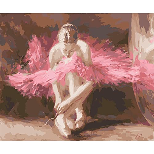YSCOLOR Kits De Pintura Por Números Para Adultos Niños Ballet Niña Dibujo Sobre Lienzo Decoración Del Hogar Pintura Por Números Retrato Diy Regalo 40x50cm
