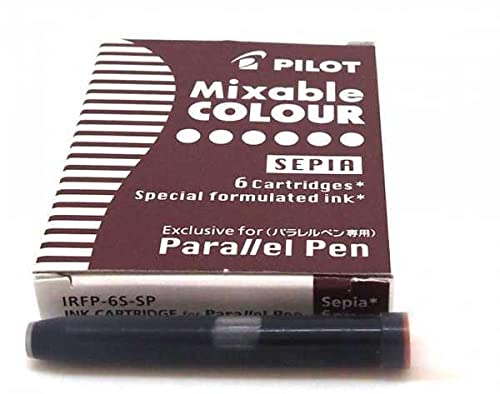 PILOT – Juego de 12 cajas de 6 cartuchos de tinta para bolígrafo Parallel Pen, color sepia