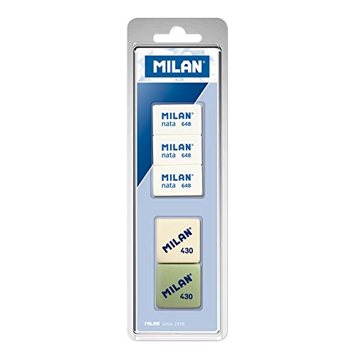 MILAN BVM10048 - Pack de 5 gomas de borrar