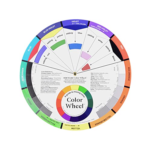REQAG Rueda de Colores Rueda de Mezcla de Colores Color Wheel Plato Giratorio de círculos de Colores Rueda de Colores de Bolsillo, para Pintura, diseño y Maquillaje