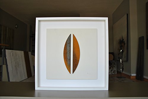 Metal Tratado sobre madera - Obra enmarcada con cristal - (52cm x 52cm) - Obra abstracta creada a mano - Arte contemporáneo - ITHERIUS Es Arte - Piezas ÚNICAS