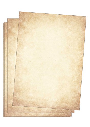 Edition Seidel Premium Papel de carta Papel antiguo vintage 50 hojas DIN A4 120 g/m² Papel de carta con motivos Papel de artesanía medieval Papel certificado Parece similar al papel pergamino