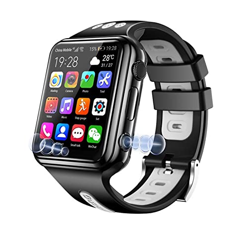 ZZYY W5 4G Dual CÁMARA Dual Smart Watch for Kids, GPS Posicionamiento de navegación Android 9.0 WiFi Internet Video Call Grabación 4 Core 8GB Kids Smart Watch Boys Girl Chica,Negro