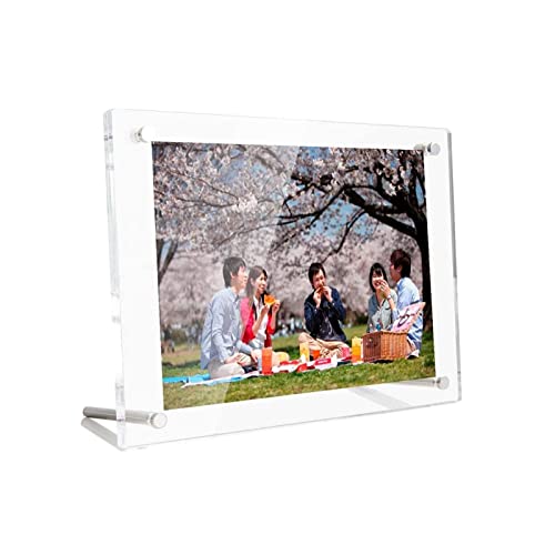 LAPONO Marcos De Fotos Multiples Marcos Fotos Con Soporte Pared Material AcríLico Con Función Marco a5 De Fotos Transparente Decoración Estilo Sencillo Para Fotografías,18CM*24CM