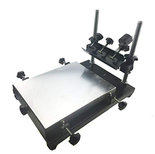 CGOLDENWALL Mesa de Serigrafía SMT/SMD Set de Serigrafía Manual Herramientas de Impresión con Placa de Aluminio & Martillo de Equilibrio (35 * 26cm)