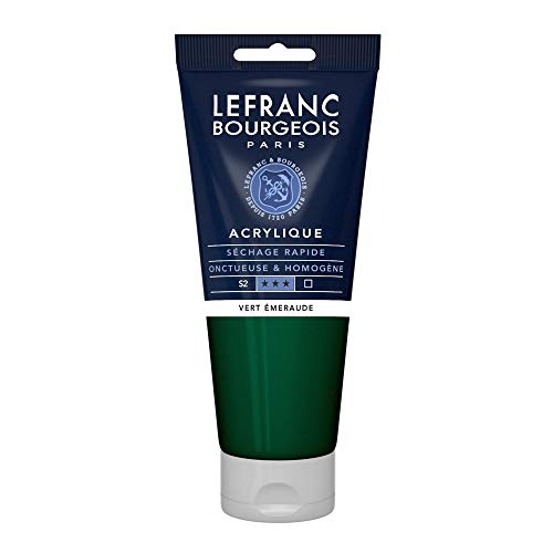 Lefranc Bourgeois Fine, Pintura acrílica, Verde Esmeralda, 200 ml