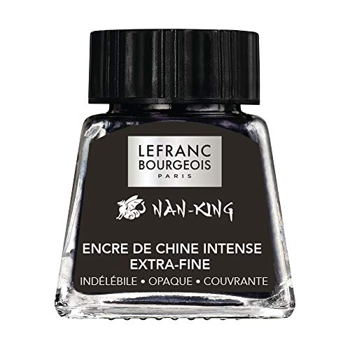 Lefranc & Bourgeois Tinta de Dibujo, Negro, 14ml Flasche