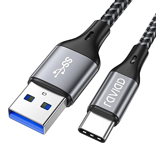 RAVIAD Cable USB Tipo C, Cable USB C a USB 3.0 Cable Tipo C Carga Rápida y Sincronización Compatible con Galaxy S10/S9/S8/Note 10, Huawei P30/P20, Mi A1/Mi A2 y más - 1M, Gris