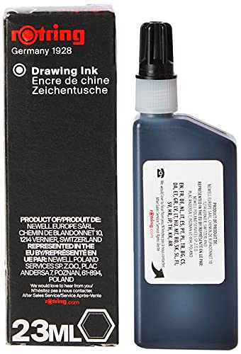 Rotring Drawing Inks - Cartucho de Tinta (23 ml), Negro