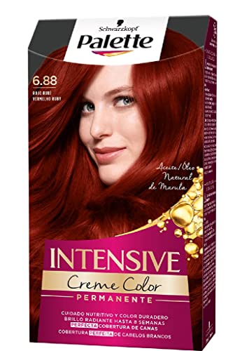 Schwarzkopf Palette Intensive Creme Color – Tono 6.88 cabello Rojo Rubí - Coloración Permanente de Cuidado con Aceite de Marula – Óptima cobertura de canas – Color duradero hasta 8 semanas