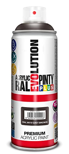 Pintura spray Acrílica Brillo PINTYPLUS EVOLUTION 520cc Grey brown Ral 8019