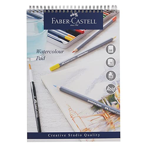 Faber-Castell Creative Studio - Bloc de acuarela (tamaño A4, 190 g/m², 15 hojas)