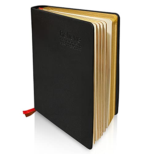 A6 Cuaderno de cuero grueso de la Diario 480 páginas Cuadernos de notas para la planificación de los viajes de estudio Dibujos bocetos(Negro)