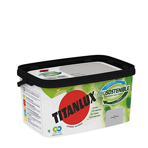Titanlux Biosostenible pintura para paredes Blanco Arena 4L