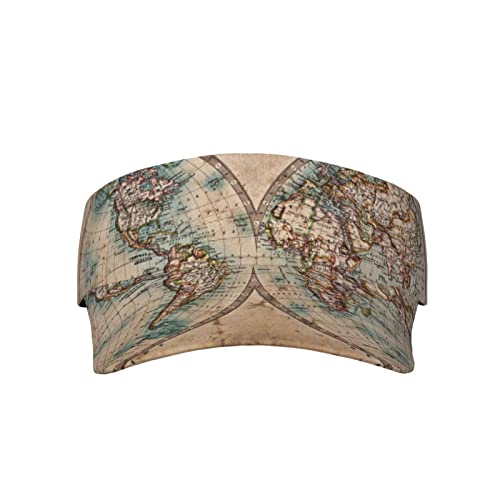 IUBBKI Gorra de visera con estampado de mapa del mundo con lentejuelas degradadas y brillantes, ajustable, transpirable, unisex, gorras deportivas para la playa al aire libre, Como se muestra en la