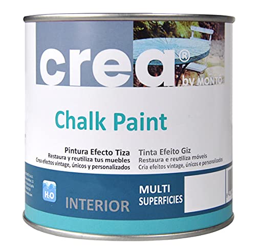 Pintura a la Tiza – Chalk Paint – Pinturas para decoración, restauración de muebles, madera – Pintura efecto Tiza (500ml) (Gris Cálido)