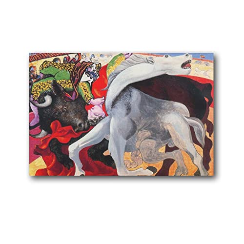 Pintor cubista español Pablo Picasso La corrida de toros Carteles Arte de la pared Pintura Lienzo Impresiones Decoración Póster Obras de arte 12 x 18 pulgadas (30 x 45 cm)