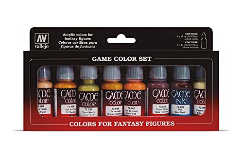 Vallejo 72295 Game Color - Colores Acrílicos, Tonos Piel, 17 ml, 8 uds