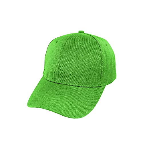 Gorra de Béisbol Ajustable de Estilo Polo Clásico Deportivo Casual de Color Liso Suave y Transpirable Unisex para Adultos y Niños Modelo JDH-1 (Verde Claro, Talla Niño/54cm)