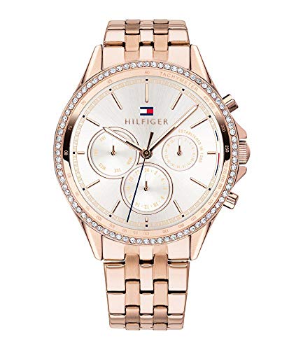 Tommy Hilfiger Reloj Analógico de Cuarzo multifunción para mujer con Correa en Acero Inoxidable color oro rosado - 1781978