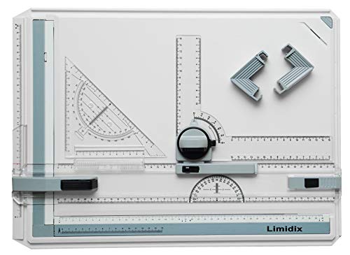 Limidix Tablero de dibujo DIN A3 – Mesa de dibujo profesional con accesorios versátiles – Tablero de dibujo fiable con cabezal de dibujo – Robusta máquina de dibujo (DIN A3).
