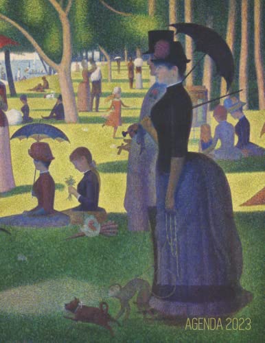 Georges Seurat Agenda 2023: Tarde de Domingo en la Isla de la Grande Jatte | Planificador Semanal | Puntillismo | 52 Semanas Enero a Diciembre 2023