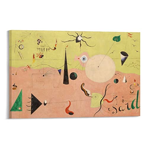 Póster de paisaje catalán Joan Miro de artistas surrealistas, obras de arte, arte de pared, lienzo para decoración del hogar, 50 x 75 cm