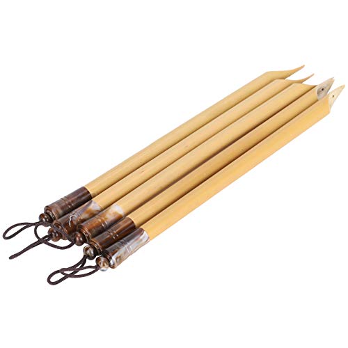 Pluma de inmersión de bambú, pluma de inmersión en caja vintage de caligrafía de manga hecha a mano, kit de pintura de dibujo, material(Natural bamboo tip set)