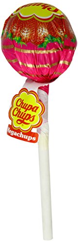 Chupa Chups Megachups Chupetes Clásicos, sabor Fresa, 750 g, 20 Unidades