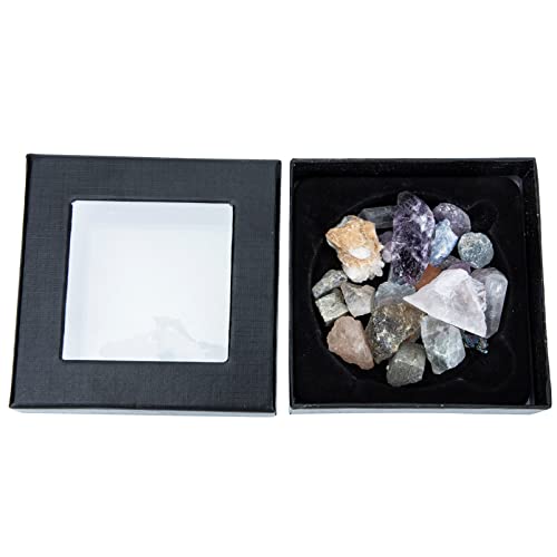 DECHOUS Escritorio Earth Science Classroom Rocks and Minerals Collection Box de de Rock para Ni?os Kit de de Cristal de Rosa para Ni?os Y Ni?as Coloridas Decoración Introductory