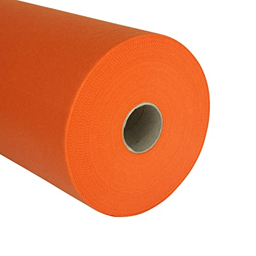 INTERCABO Mantel Desechable en Rollo de 48 Metros | Medidas 0,4 x 48m - Precortado Cada 30 cm | Spunbond Non Woven – Tejido no Tejido | Color Naranja - Orange