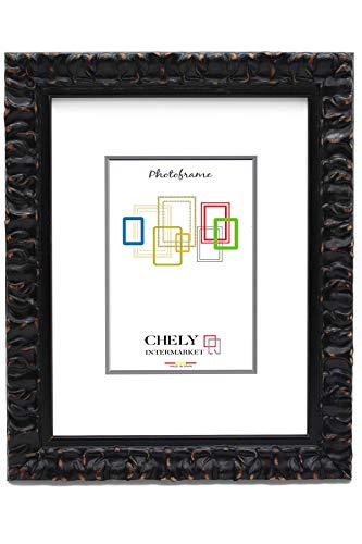 Chely Intermarket | 27D2A | Marco de Foto 30x40cm (Negro) MOD-217 | Estilo Barroco | Marco de Madera para Decoración de Casa | Fotografías de Boda | Listado de Precio.(217-30x40-0,85)