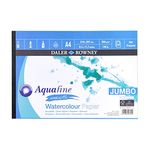 Daler Rowney - Jumbo Aquafine Suave Acuarela Bocetos-300G-50 Páginas - A4 Paisaje