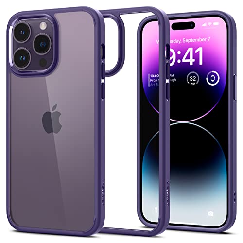 Spigen Funda Ultra Hybrid Compatible con iPhone 14 Pro - Morado Oscuro