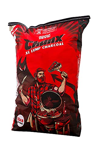 celos Devil 100% Natural Quebracho Blanco Madera Lump Carbón vegetal, restaurante de calidad, 35 Lb