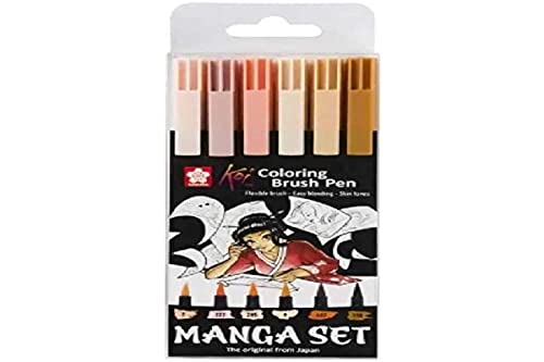 SAKURA Koi Coloring Brush Pen Skin Tones 6 Pack