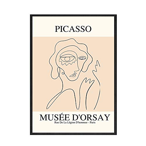 Retro Picasso Pájaro de la paz carteles e impresiones línea abstracta mujer desnuda lienzo pintura pared arte imágenes dormitorio decoración C 50x70cm