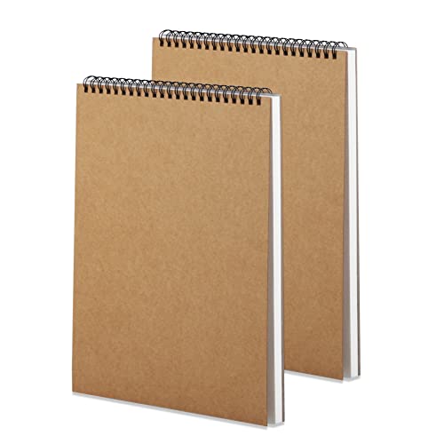 Coolzon Cuaderno de dibujo A4 Bloc de Dibujo, 30 hojas de 120 gramos sin ácido Perfecto para Dibujo Artístico(2PCS)