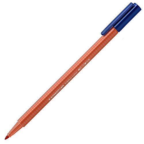 Staedtler 323 24. Rotuladores de punta fina Triplus Color. Pack de 10 marcadores de color rojo escarlata.